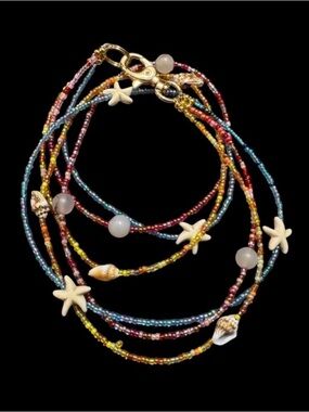 Sea Party 3 Tier Beaded Necklace.